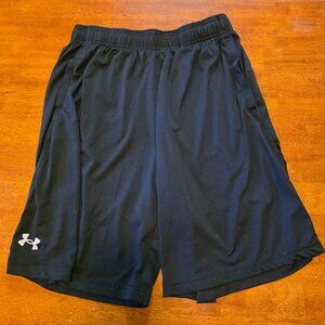 Under Armour Men's Shorts Size L Black Loose Fit Athletic Gym Workout